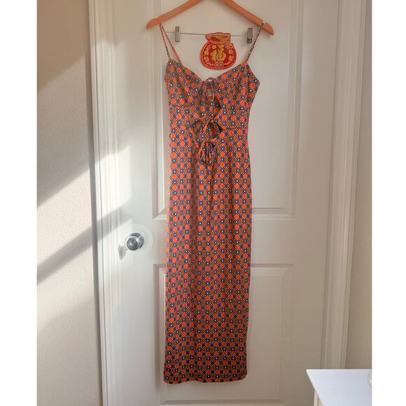 RESA Geometric Cortez Summer 2024 Midi Dress Medium Resort Vacation - Picture 2 of 5